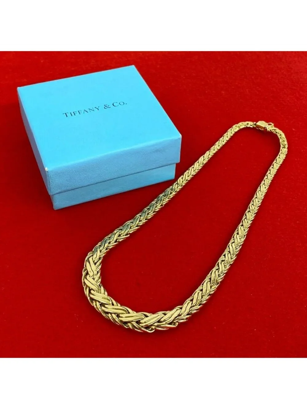 Tiffany & Co Vintage Byzantine Braid Necklace Gold Accessory